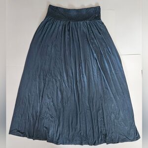 XXL Earthbound Trading Co. long blue smocked maxi skirt